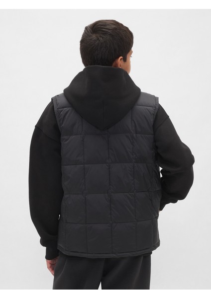 Erkek Çocuk Siyah Recycled Lightweight Puffer Şişme Yelek indirimleri