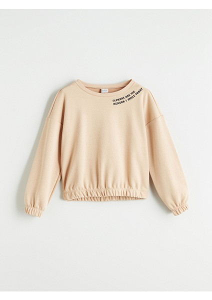 Yeni Sezon Bisiklet Yaka Kız Çocuk Sweatshirt