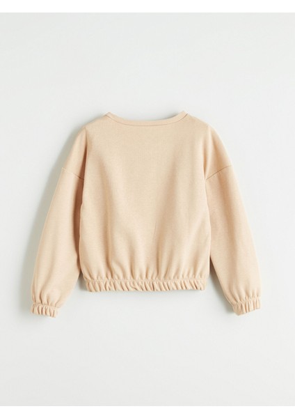 Yeni Sezon Bisiklet Yaka Kız Çocuk Sweatshirt fırsatları