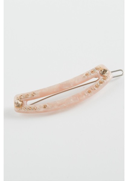 Oval Taşlı Klipsli Toka