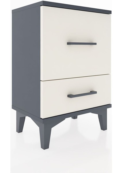 Arges Komodin 2 Çekmeceli 44X30X64 Antrasit-Aytaşı fiyatları