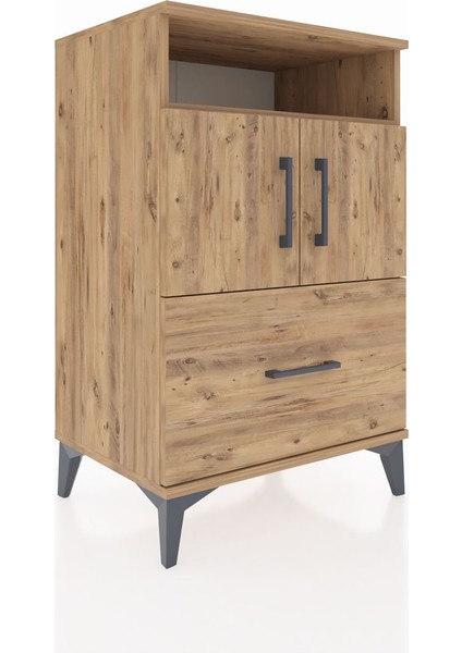 Hyperion Komodin 2 Raflı Tek Çekmeceli 2 Kapaklı 60X44X96 Çam-Çam fiyatları
