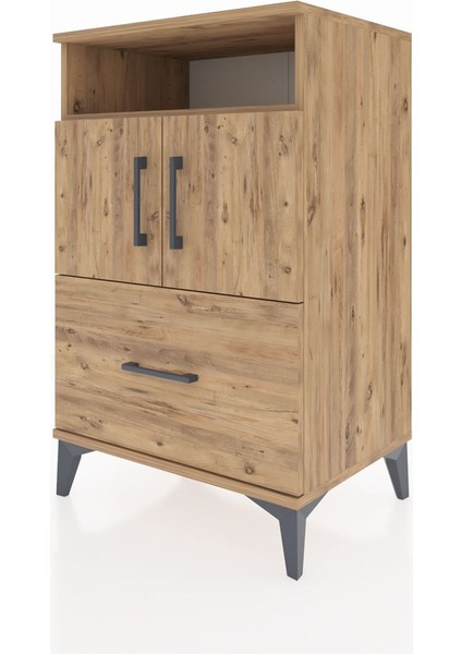 Hyperion Komodin 2 Raflı Tek Çekmeceli 2 Kapaklı 60X44X96 Çam-Çam modelleri