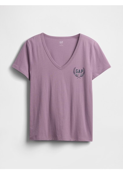 Kadın Koyu Lila V Yaka T-Shirt fiyatları