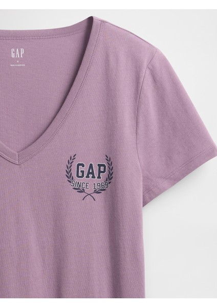 Kadın Koyu Lila V Yaka T-Shirt modelleri