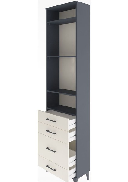 Arges Dolap 4 Raflı 4 Çekmeceli 60X30X243 Antrasit-Aytaşı fırsatları