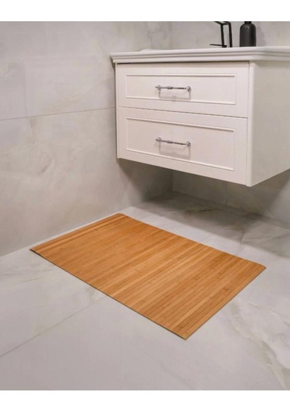 Doğal Bambu Kaydırmaz Banyo Matı 80X50 Cm, Şık ve Güvenli Kullanım Sağlar. modelleri