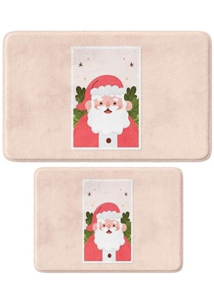 Sevimli Tasarımlı Yılbaşı Dekoru Paspası, Kaymaz Taban, Yıkanabilir, Yeni Yıl Paspası (288_BPSM, 2&apos;li Takım 40X60_50X80) modelleri