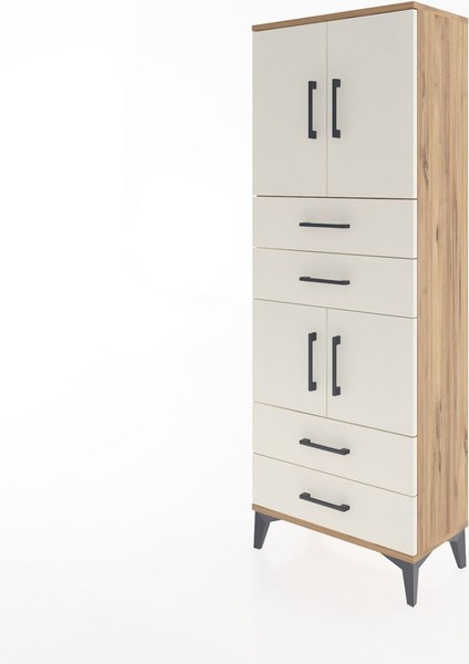 Arges Dolap 3 Raflı 4 Çekmeceli 4 Kapaklı 60X30X163 Çam-Aytaşı modelleri