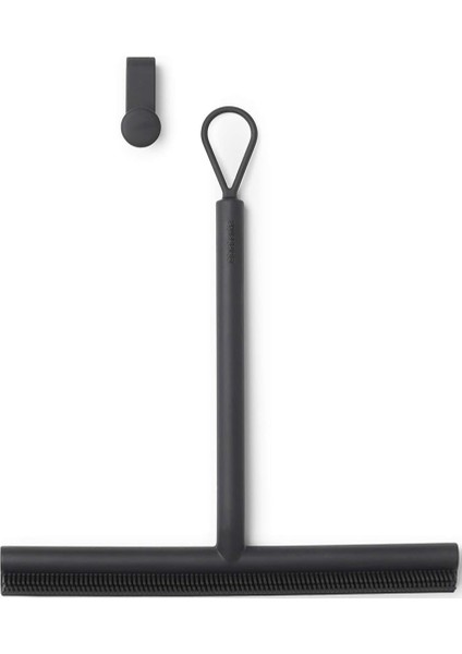 Silikon Duş Sileceği Kancalı (Koyu Gri) Leke Önleyici Temizleme Sileceği Camı, Plastik, Için - Çift Taraflı Fırça ve Jant Tasarımı