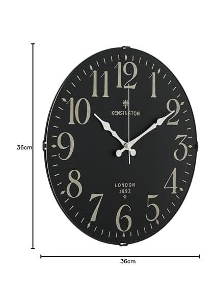 36 cm Gerçek Cam Akar Saniye Sessiz Mekanizma Dekoratif Duvar Saati fiyatları