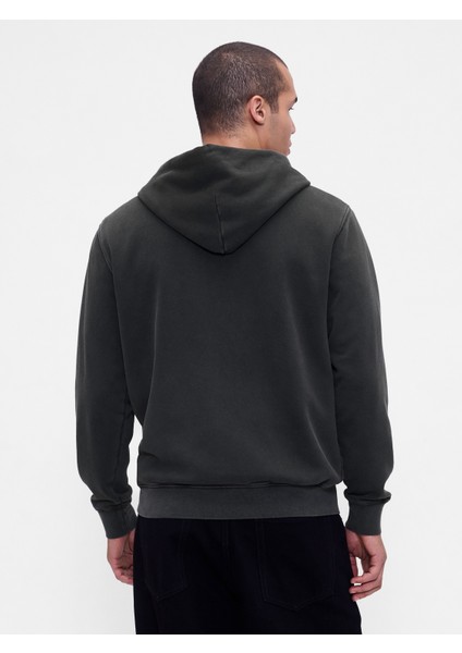 Erkek Siyah Vintagesoft Arch Gap Logo Tam Fermuarlı Sweatshirt fiyatları