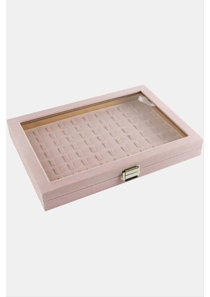 Cam Kapaklı Anfora Kumaş Tırnaklı Yüzük Standı 24*34 cm
