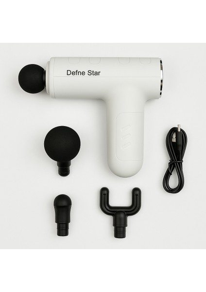 NG-SM003 Titreşimli Masaj Aleti | 5 Hız Ayarı – 4 Masaj Başlığı – 1800MAH Şarjlı Sessiz Motor | Kas Rahatlatıcı Masaj Tabancası