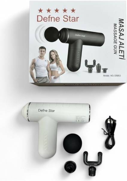 NG-SM003 Titreşimli Masaj Aleti | 5 Hız Ayarı – 4 Masaj Başlığı – 1800MAH Şarjlı Sessiz Motor | Kas Rahatlatıcı Masaj Tabancası fiyatları