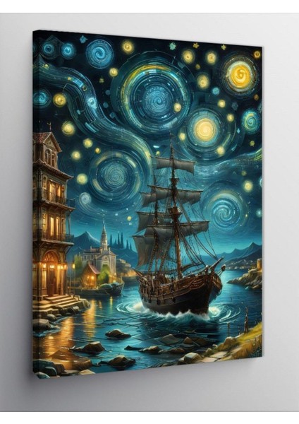Kanvas Tablo Yıldızlı Gemi 100 x 140 CNVSDKEY-125889-100-140