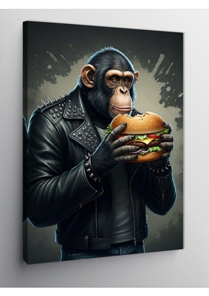 Kanvas Tablo Deri Ceketli Maymun 50 x 70 CNVSDKEY-125936-50-70