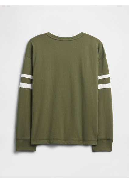 Erkek Çocuk Yeşil Vintage Soft Relaxed Varsity T-Shirt fiyatları