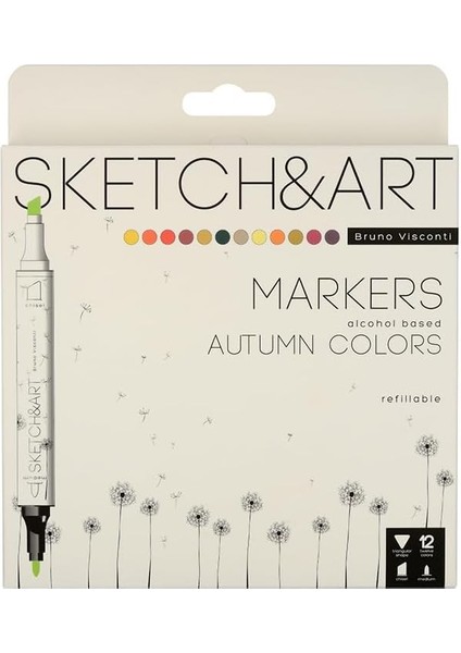 Brush Pen Çift Taraflı Marker Seti 12LI 22-0076/06