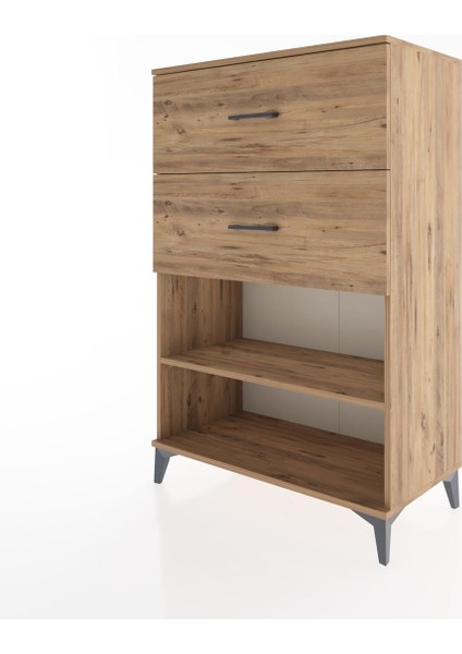 Hyperion Dolap Tek Raflı 2 Çekmeceli 88X44X134 Çam-Çam modelleri