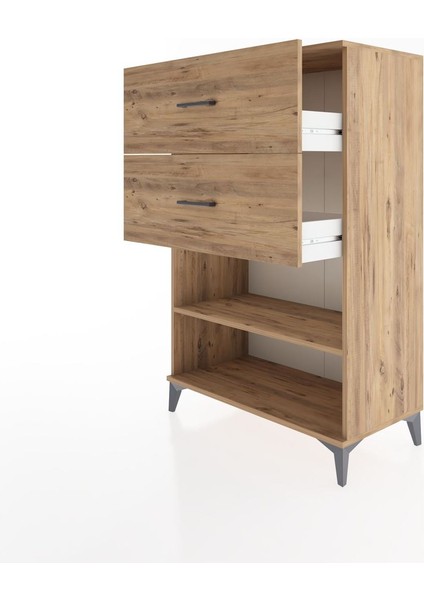 Hyperion Dolap Tek Raflı 2 Çekmeceli 88X44X134 Çam-Çam fırsatları