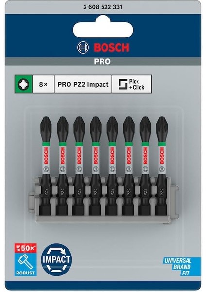 Professional Accessories 2608522331-TORNAVIDA Ucu "set" Control Pz2 50 mm 8-Parça, 0 W, 0 V