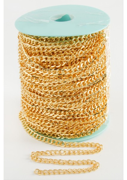 6*6 mm Sarı Renkli Zincir 50 Metre