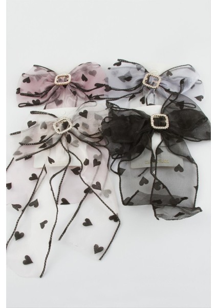 Kalp Fiyong Taşlı Otomatik Toka 25 cm