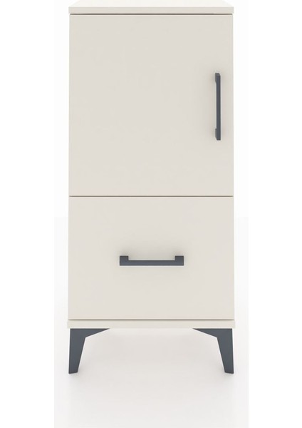 Arges Komodin 2 Raflı Tek Çekmeceli Tek Kapaklı 44X30X96 Aytaşı-Aytaşı