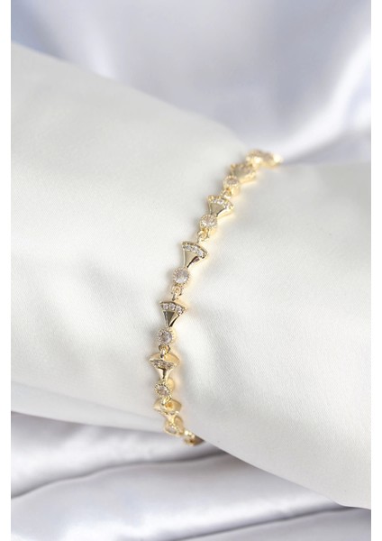 Bfs Pirinç Gold Renk Yelpaze Model Kadın Bileklik