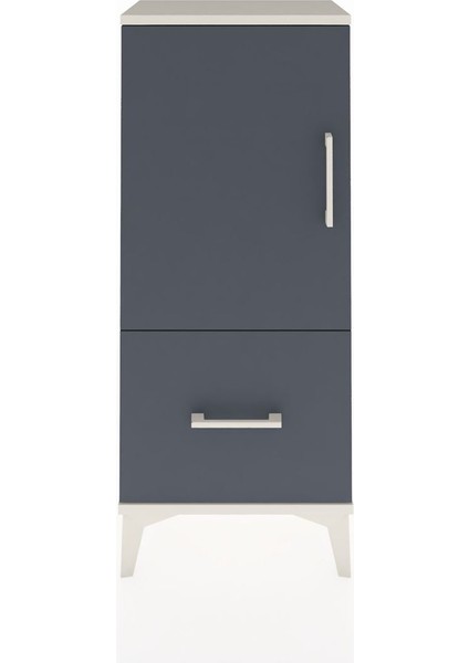 Arges Komodin 2 Raflı Tek Çekmeceli Tek Kapaklı 44X30X106 Aytaşı-Antrasit