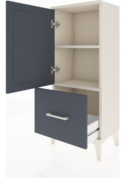 Arges Komodin 2 Raflı Tek Çekmeceli Tek Kapaklı 44X30X106 Aytaşı-Antrasit fırsatları