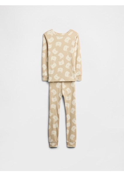 Bebek Açık Bej %100 Organik Pamuk Brannan Bear Pijama Takımı