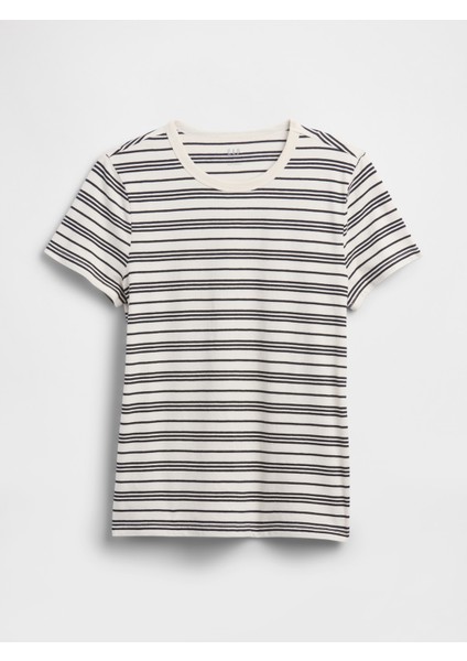 Kadın Siyah Çizgili Crewneck T-Shirt fiyatları