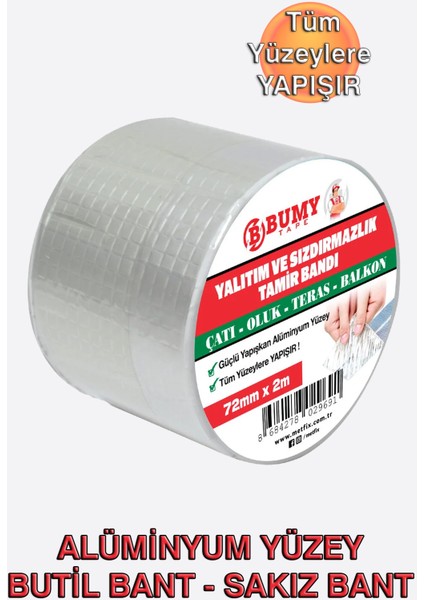 Yalıtım ve Sızdırmazlık Tamir Bandı 72MM x 2mt
