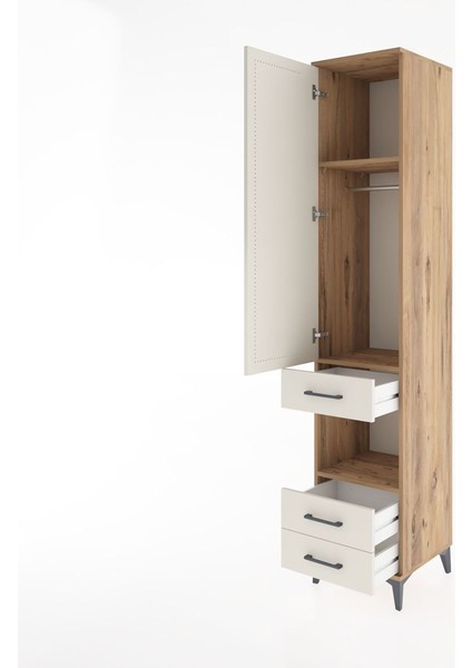 Hyperion Dolap 3 Raflı 3 Çekmeceli Tek Askılı 44X44X221 Çam-Aytaşı fırsatları