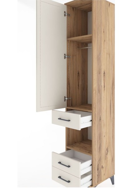 Hyperion Dolap 3 Raflı 3 Çekmeceli Tek Askılı 44X44X221 Çam-Aytaşı indirimleri