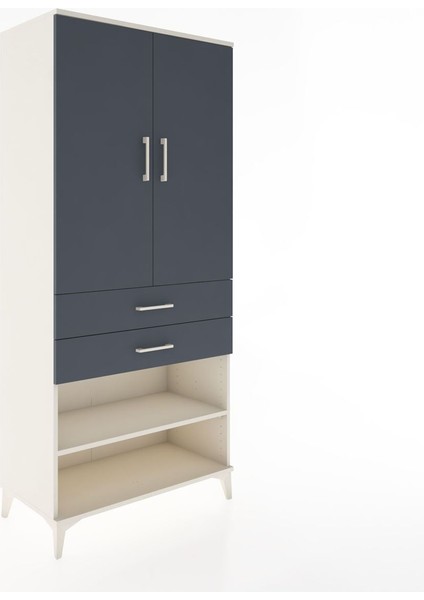 Hyperion Dolap 4 Raflı 2 Çekmeceli 2 Kapaklı 88X44X195 Aytaşı-Antrasit fiyatları