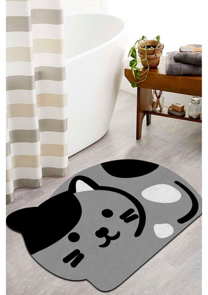 Sevimli Kedicik Desenli Kaymaz Banyo Paspası Ikili Set, 40X60 ve 60X100 Boyutlu fiyatları