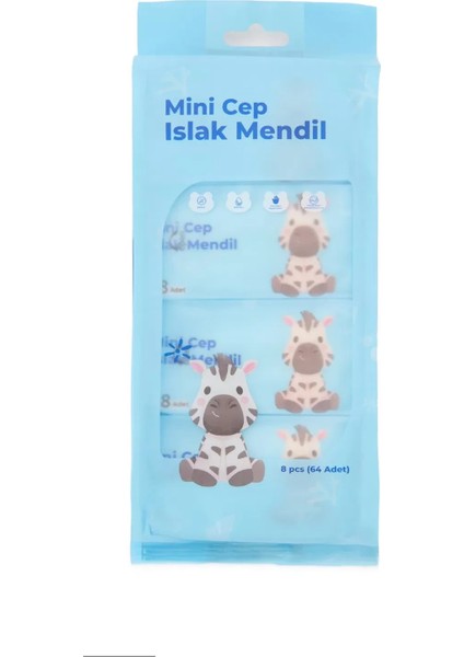Mini Cep Islak Mendil Günlük Pratik 8&apos;li Paket (5067)