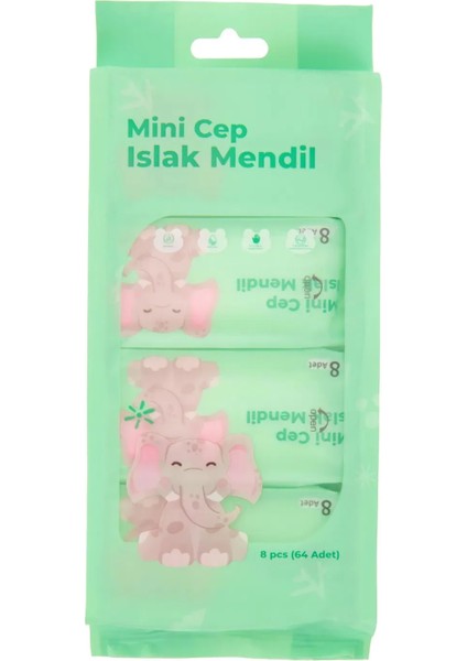 Mini Cep Islak Mendil Günlük Pratik 8&apos;li Paket (5067) modelleri