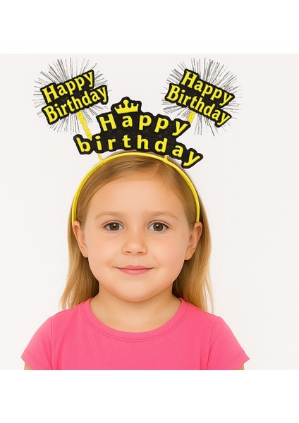 Doğum Günü Kutlaması Için Sarı Taç – Işıltılı Yazılı Parti Tacı (4172)