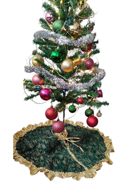 Yılbaşı Çam Ağacı Altı Örtüsü, Çam Ağacı Ayak Halısı Örtüsü,yeşil Renk 70 cm