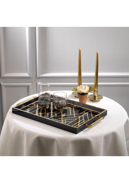 Kunst Tepsi-1 Parça-Lacivert