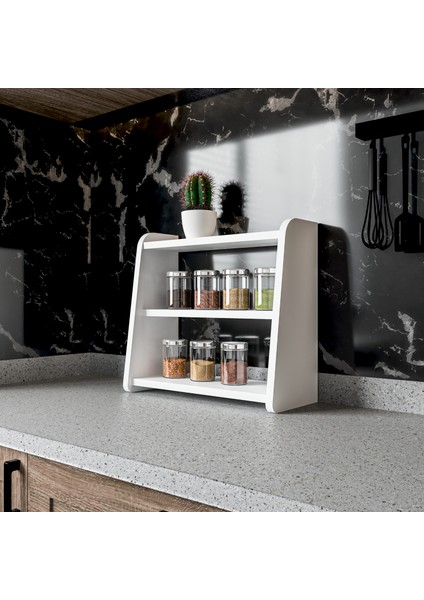 Mutfaktezgah Üstü Organizer 3 Raflı Mutfak Banyo Düzenleyici