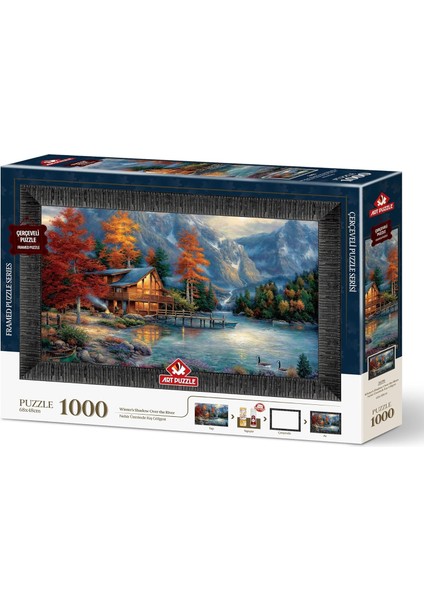 Puzzle Nehir Üzerinde Kış Gölgesi 1000 Parça Çerçeveli Puzzle