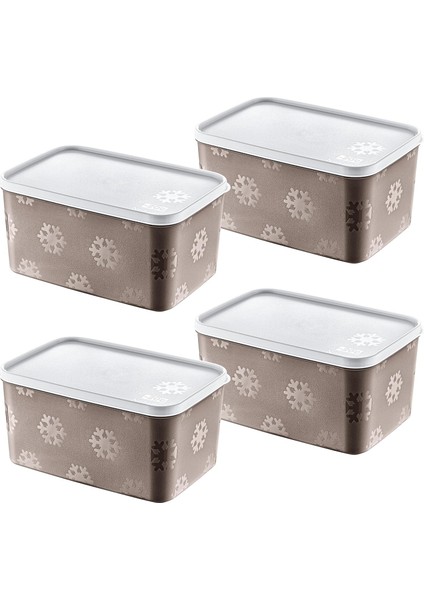 4&apos;lü Set No Frost Saklama Kabı Terra 2600 ml