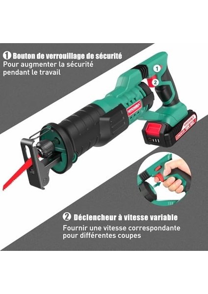 For Lıfe Akülü Saber Testere, 18V Pil Pistonlu Testere, Akülü Elektrikli Testere, Ayarlanabilir Hızlar 0-2800RPM, 4 × Testere Bıçakları, 2AH Ile, 2 × Piller, Ahşap ve Metal Kesmek Için Ideal fiyatları