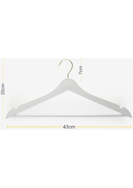 24 Adet Beyaz Ahşap Görünümlü Plastik Askı Kıyafet Elbise Gömlek Askısı Gold Kancalı fiyatları