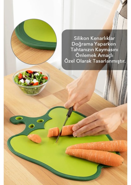 Dolma Biber Figürlü Kaydırmaz Kesme Tahtası Doğrama Panosu